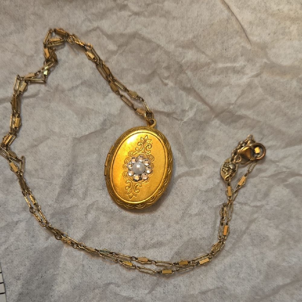 Beautiful Michelle Roy Gold Locket Necklace